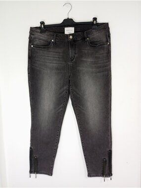 Habitual Marina Skinny Jeans In Washed Black With Ankle Zipper Detail Size 34